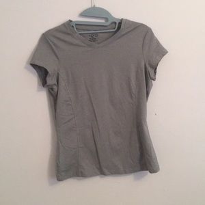 Grey V-Neck Workout Shirt